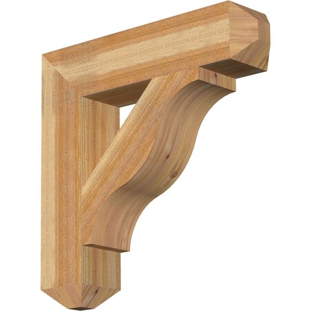 Funston Craftsman Rough Sawn Bracket, Western Red Cedar, 6W X 28D X 28H